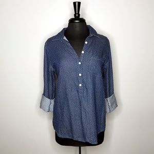 J.CREW Chambray Polka Dot Tunic